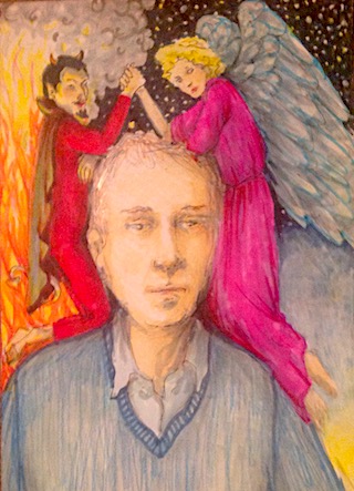 Illustrasjon på godt og ondt, av
Jeanne Campbell.